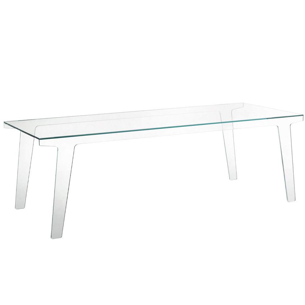 Mesa rectangular Faint  de Glas Italia. Mesas cristal.