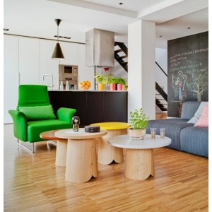 Banqueta de madera Tab de Sancal. Complementos modernos.