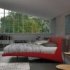 Cama Dylan de Cattelan Italia con patas de acero cromado. Camas de dos plazas.