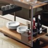 Carrito de bar moderno Mojito Wood de Cattelan Italia. Carrito bar moderno.