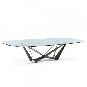 Mesa Skorpio de Cattelan Italia. Muebles modernos italianos. Mesas de cristal.