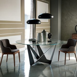 Mesa Skorpio Round de Cattelan Italia. Muebles modernos italianos. Mesas redondas.