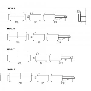 Sofá cama matrimonio Lampo de Milano bedding. Sofás cama modernos.
