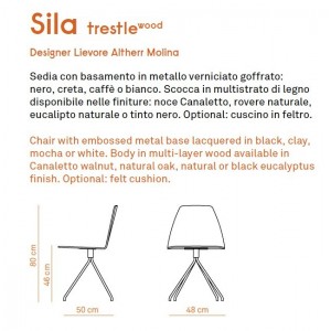 Silla trestle madera de Discipline. Sillas de diseño.