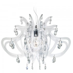 Lámpara suspendida Lillibet de Slamp. Diseño con cristales elegantes.