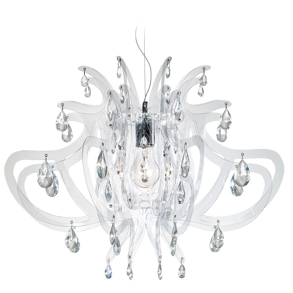Lámpara suspendida Lillibet de Slamp. Diseño con cristales elegantes.