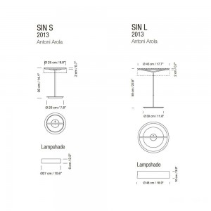 Lámpara sobremesa Sin 2013 de Santa & Cole. Lámparas de diseño moderno.