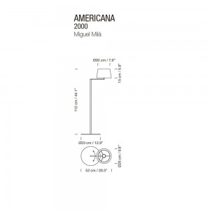 Lámpara pie Americana 1964 de Santa & Cole. Lámparas de diseño moderno.