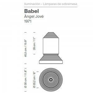 Lámpara sobremesa Babel 1971 de Santa & Cole. Lámparas de diseño moderno.