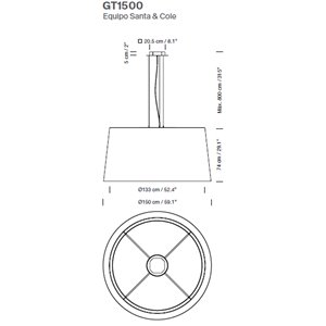Lámpara suspensión GT1500 2011 de Santa & Cole. Lámparas de diseño moderno.