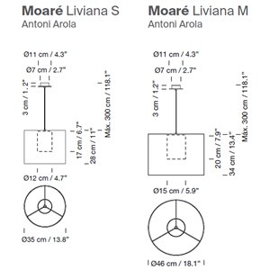 Lámpara suspensión Moaré Liviana 2017 de Santa & Cole. Lámparas diseño.