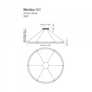 Lámpara suspensión Nimba 1997 de Santa & Cole. Lámparas diseño moderno.