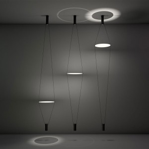 Lámpara suspensión Coassiale elegante y moderna diseñada por Martinelli Luce.