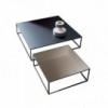 Mesa de centro Quadro cristal de Sovet. Mesas de centro moderna con sobre espejado.