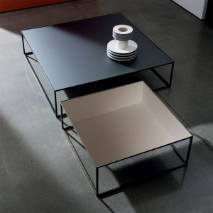 Mesa de centro Quadro cristal de Sovet. Mesas de centro moderna con sobre espejado.