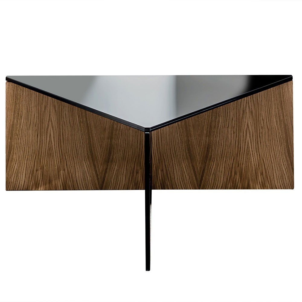 Mesa centro Regolo triangular cristal de Sovet Italia. Mesas y complementos de diseño.