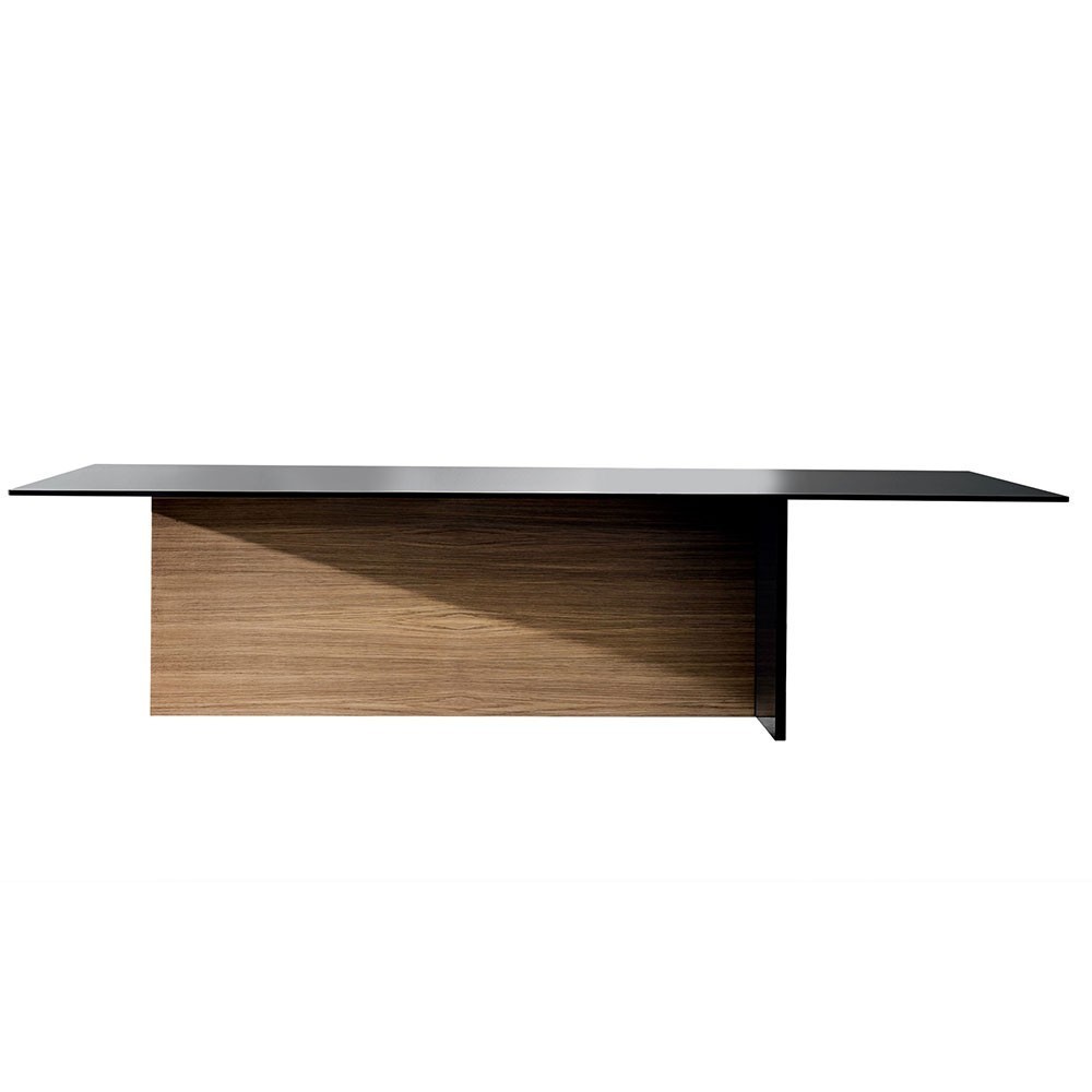 Mesa Regolo rectangular cristal de Sovet Italia. Mesas con sobre de cristal.  