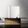 Mesa Regolo rectangular cristal de Sovet Italia. Mesas con sobre de cristal.  