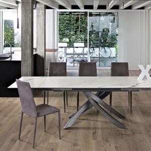 Mesa Artistico Extensible Cerámica de Bontempi. Muebles modernos italianos.