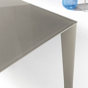 Mesa Cruz Extensible Cristal de Bontempi. Muebles modernos italianos. Mesas extensible para comedor.