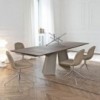 Mesa Fiandre Extensible Cristal/Madera de Bontempi. Muebles modernos italianos.