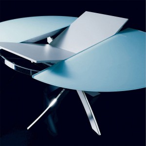 Mesa Barone redonda extensible de Bontempi. Muebles modernos italianos.