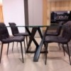 Mesa Millennium Rectangular Cristal de Bontempi. Muebles modernos italianos.