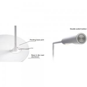 Lámpara de sobremesa para lectura Flo Bedside de Foster+Partners y Lumina
