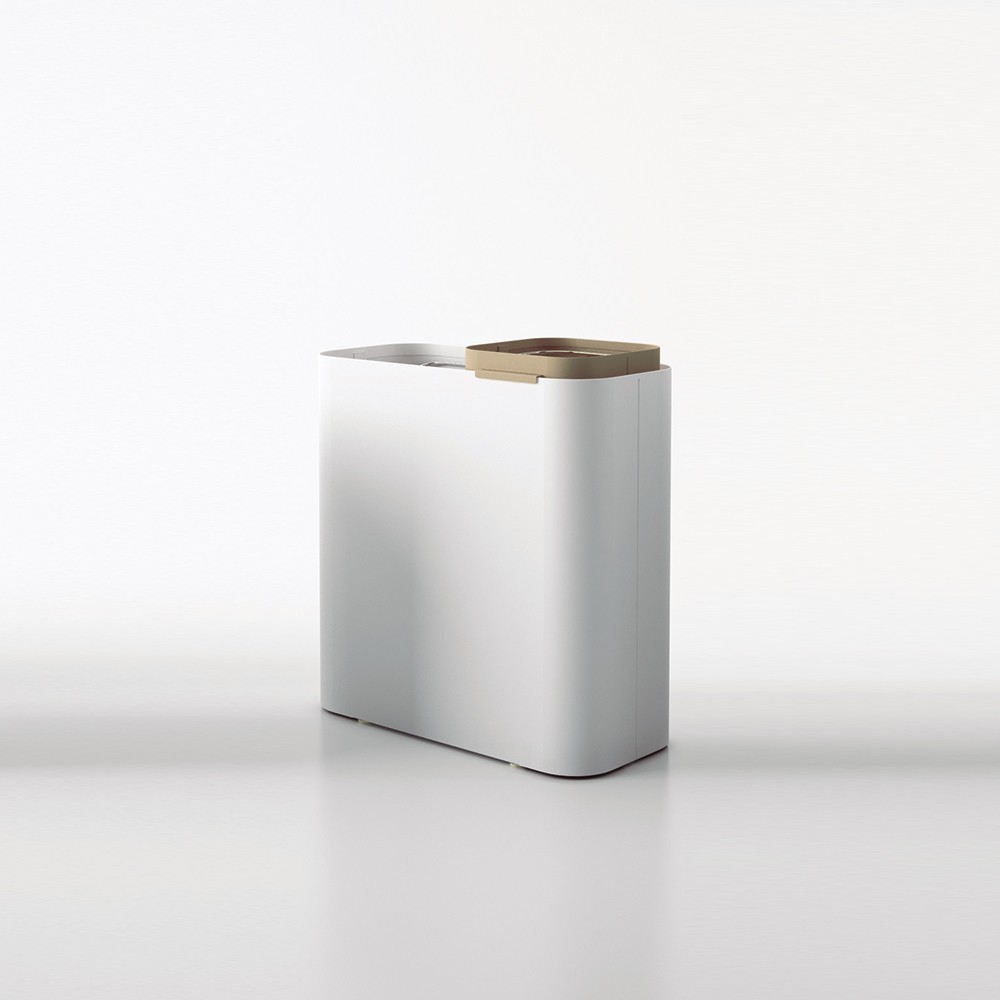 Papelera Drop con contenedor desechos de Systemtronic. Muebles oficina diseño.