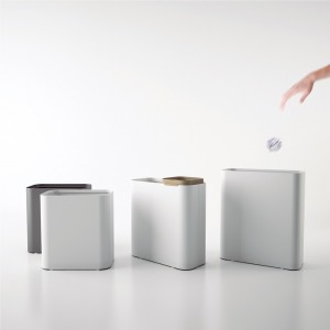 Papelera Drop con contenedor desechos de Systemtronic. Muebles oficina diseño.