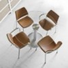 Sillón Gas Cromo Tapizado de Stua. Sillones de diseño moderno para salones u oficinas.