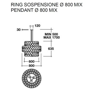 Lámpara suspensión Ring Mix de Pallucco. Lámparas modernas de diseño.