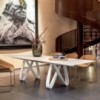 Mesa Butterfly extensible cristal de Tonin casa. Muebles modernos de hogar.