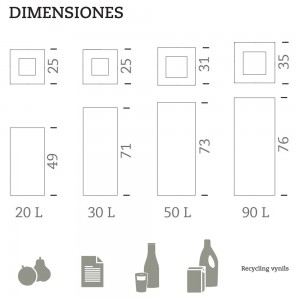 Papelera Riga Mobles 114. Papeleras modernas para espacios interiores.