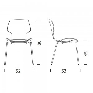 Silla Gràcia Metal Mobles 114. Moderna silla ideal para espacios contract.