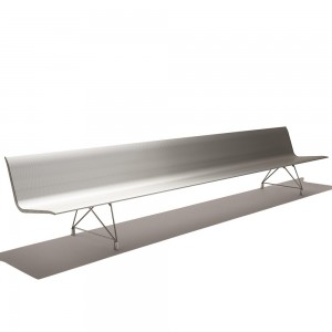 Banco autoportante Aero de Sellex. Bancos de aluminio para instalaciones.