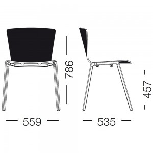 Silla Slam de Sellex. Mobiliario contract. Sillas plásticas de diseño moderno.