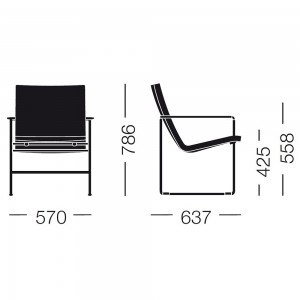Sillón Hammok de Sellex. Mobiliario contract. Butacas de diseño moderno.