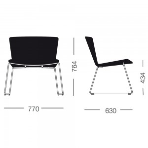 Sillón Slam Lounge patín de Sellex. Mobiliario contract. Butacas de diseño.