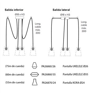 Lámpara colgante LED Kit Pop-Up 4T de Fm Iluminación. Lámparas modernas