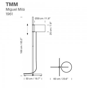 Lámpara pie TMM 1961 de Santa & Cole. Lámparas diseño. Lámparas modernas.