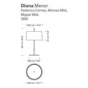 Lámpara sobremesa Diana Menor 1995 de Santa & Cole. Lámparas de diseño.