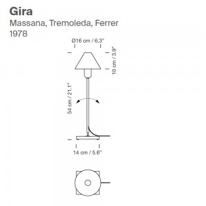 Lámpara Gira 1978 de Santa & Cole. Lámparas de diseño moderno y elegante.