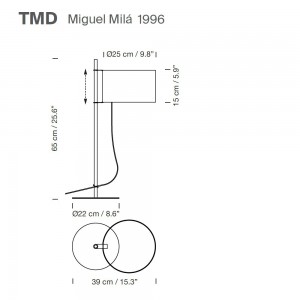 Lámpara sobremesa TMD 1966 de Santa & Cole. Lámparas de diseño moderno.