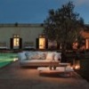 Mesa Baja Aikana de Fast elegante y moderna para espacios exteriores. Mesas bajas de terraza.