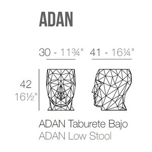 Taburete Light Adan en Color Hielo con Luces Les en el Interior | Vondom