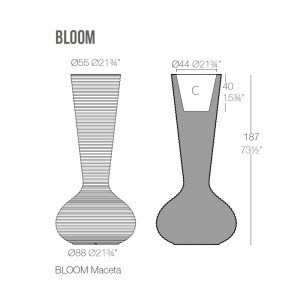 Maceta de Diseño Bloom con iluminación interior LED | Lluesma