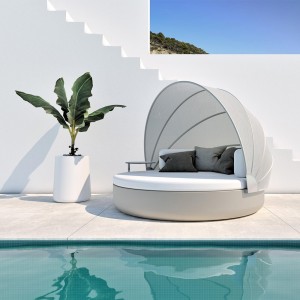 Cama Vela Daybed Basic redonda con parasol Resistente al Sol