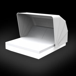 Cama Vela Daybed cuadrada con parasol y 2 cabezales reclinables