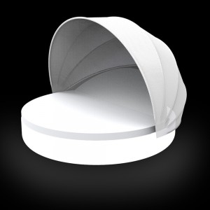 Cama abatible con parasol modelo Ulm Daybed de Vondom color blanco para exterior